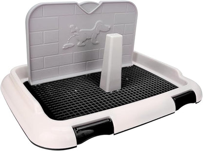 Indoor Dog Potty Tray - Miniature Poodle Pad Holder, Anti-Slide Plastic Potty for Small &amp; Medium Dogs (Black)