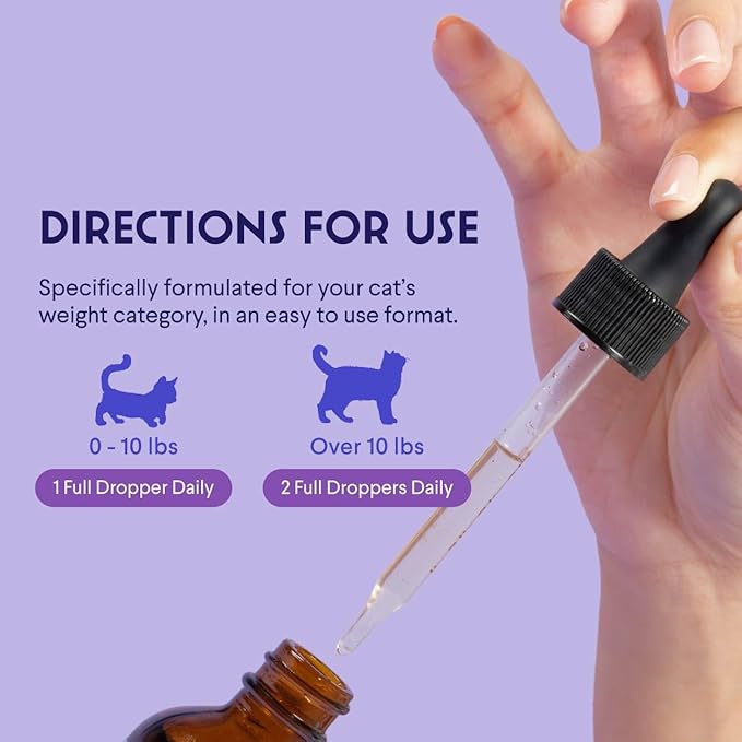 Premium Liquid Glucosamine for Cats – with Collagen, Glucosamine, Chondroitin, MSM, Taurine &amp; Hyaluronic Acid – Cat Joint Support, Mobility &amp; Flexibility - Hip &amp; Joint Cat Supplement – 2oz