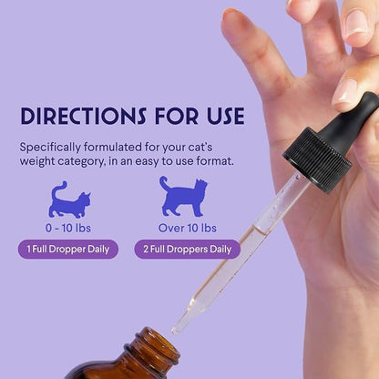 Premium Liquid Glucosamine for Cats – with Collagen, Glucosamine, Chondroitin, MSM, Taurine &amp; Hyaluronic Acid – Cat Joint Support, Mobility &amp; Flexibility - Hip &amp; Joint Cat Supplement – 2oz