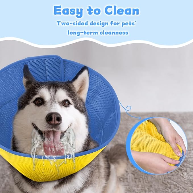 Dog Cone Soft Recovery Collars &amp; Cones After Surgery for Medium Large Dogs, Comfy Ecollars to Stop Licking, Adjustable, Dog Ecollars for Recovery Fabric: Soft Comfort, Ecollars of Shame Alternatives