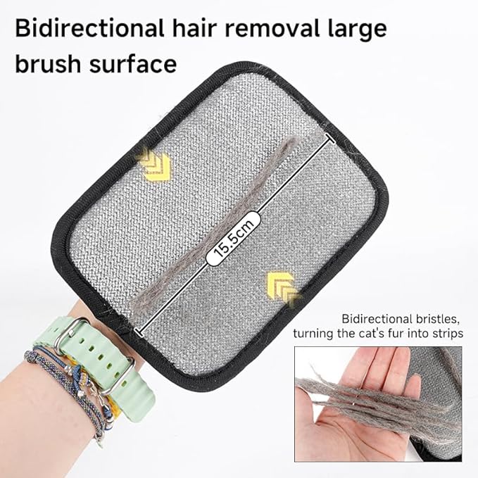 Pet Hair Remover, Electrostatic Pet Hair Removal Gloves-2-piece Set, Reusable Cat &amp; Dog Hair Remover for Couch, Furniture, Carpet, Curtain, Upgraded Animal Fur Removal Tool