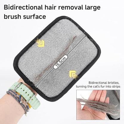 Pet Hair Remover, Electrostatic Pet Hair Removal Gloves-2-piece Set, Reusable Cat &amp; Dog Hair Remover for Couch, Furniture, Carpet, Curtain, Upgraded Animal Fur Removal Tool