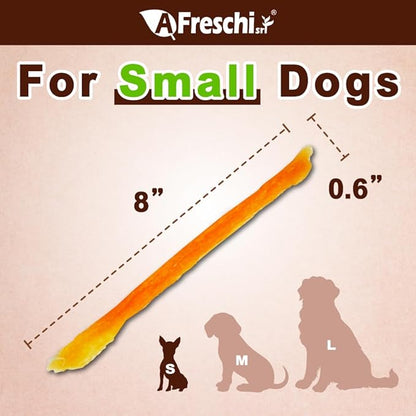 Afreschi Natural Turkey Tendon Strip 10 Units/Box, All Natural Human Grade Puppy Chew, USA-Sourced Turkey Tendon, Hypoallergenic, Easy to Digest, Rawhide Alternative