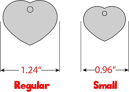 Personalized Dog Tag with 5 Lines of Custom Deep Engraved Durable Stainless Steel Pet ID Name Tag Designer Small Size Heart