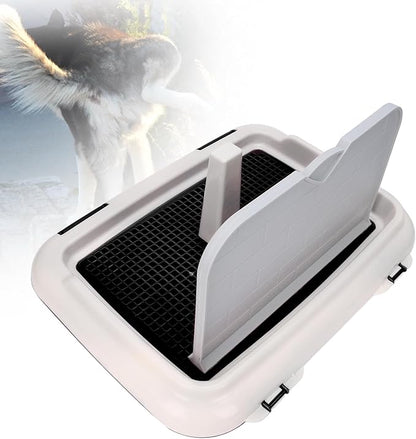 Indoor Dog Potty Tray - Miniature Poodle Pad Holder, Anti-Slide Plastic Potty for Small &amp; Medium Dogs (Black)