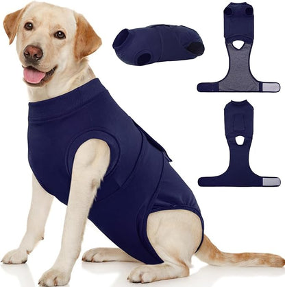 Kuoser Dog Surgery Suit Female Spay, Dog Recovery Suit Male Neuter, Puppy Clothes Onesie for Surgery Anti Licking Abdominal Wounds Pet Surgical Recovery Bodysuit Shirt, Substitute E-Collar &amp; Cone