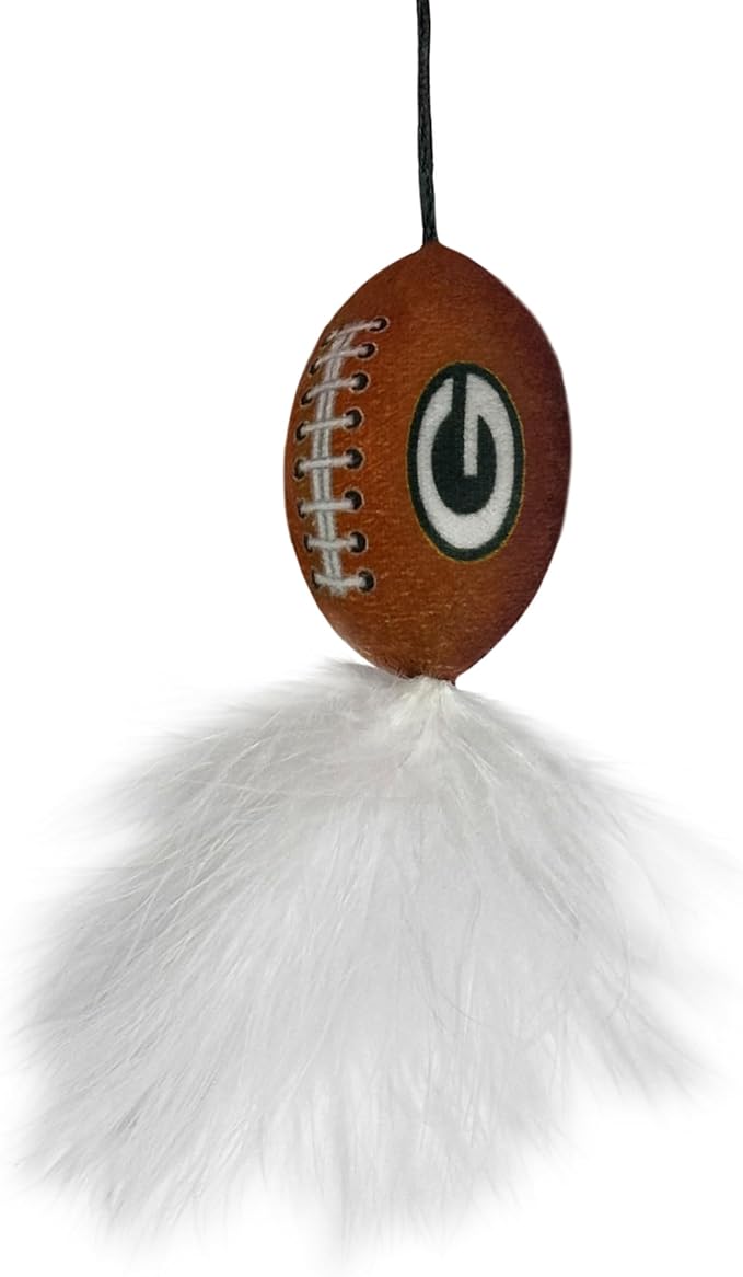 NFL Green Bay Packers Cat Tunnel Tube Toy with Plush Football Catnip and Feathers Collapsible Tunnel for Cats to Play, Peek and Hide, Sporty &amp; Fun Cat Tunnel Toy with Team Logo All-Over Design!