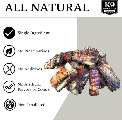 K9 Connoisseur Single Ingredient Dog Bones Made in USA for Small Breed Dogs All Natural Meaty Beef Chew Treat Bone Best for Puppies Up to 15 Pounds (3 Pk of 5 Ribblets)