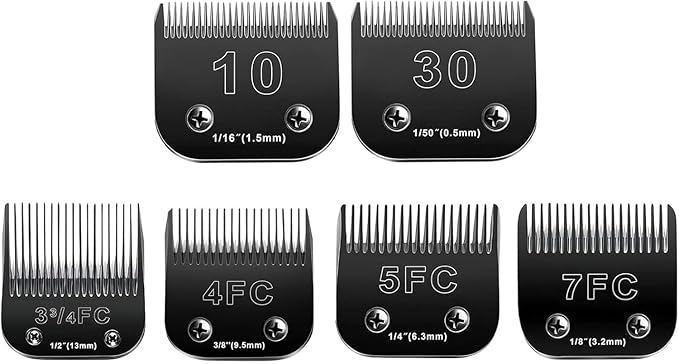 6pcs Dog Grooming Replacement Blades Compatible with Andis/Oster A5/Wahl KM-10 Series Dog Clippers,Detachable Clipper Replacement Blade,Black (6PCS Black-