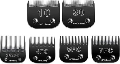 6pcs Dog Grooming Replacement Blades Compatible with Andis/Oster A5/Wahl KM-10 Series Dog Clippers,Detachable Clipper Replacement Blade,Black (6PCS Black-