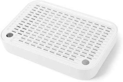 Cat Litter Box Ramp Mat with Filter Function, Cat Step Pedal Stool for Self-Cleaning Litter Box, Easy to Clean, Ideal for Kitten &amp; Elderly Cats (White)