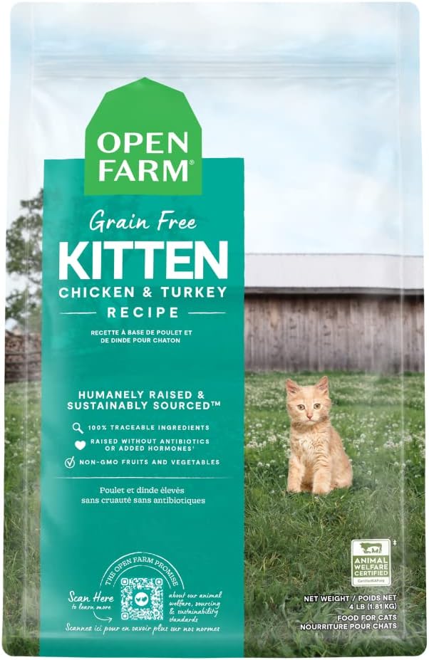 Open Farm Grain Free Kitten Recipe, Chicken &amp; Turkey, 2 lb