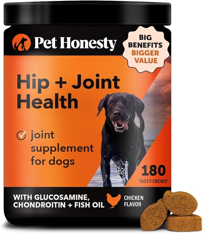 Hip &amp; Joint Health - Dog Joint Supplement Support for Dogs with Glucosamine Chondroitin, MSM, Turmeric - Glucosamine for Dogs Soft Chews - Advanced Pet Joint Support and Mobility - 180 ct