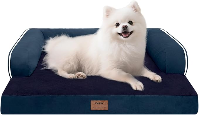 Small Dog Bed Orthopedic Washable Cat Bed Memory Foam Couch Sofa Comfy Pet Beds with Waterproof Removable Cover &amp; Non-Slip Bottom
