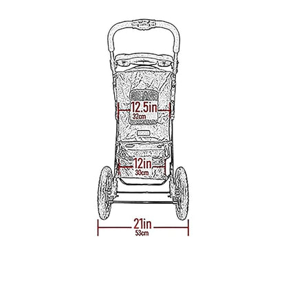 Pet Gear No-Zip NV Pet Stroller for Cats/Dogs, Zipperless Entry, Easy One-Hand Fold, Gel-Filled Tires, Plush Pad + Weather Cover Included, Peony