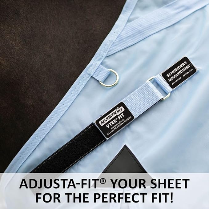 Schneiders Mosquito Mesh II Adjusta-Fit Horse Fly Sheets | Insect &amp; UV Protection for Horses | Durable 350D Mesh | Reflective Safety Stripes