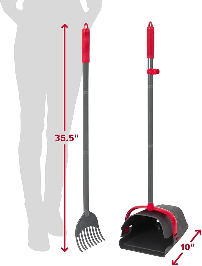 Arm &amp; Hammer Pooper Scooper for Extra Large Dogs Heavy Duty, Outside Yard Dog Poop Scoop Pet Waste Clean Up with Bag Attachment - 2 Waste Bags Included