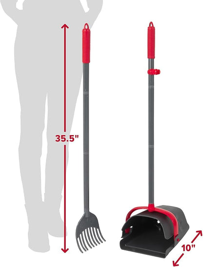 Arm &amp; Hammer Pooper Scooper for Extra Large Dogs Heavy Duty, Outside Yard Dog Poop Scoop Pet Waste Clean Up with Bag Attachment - 2 Waste Bags Included
