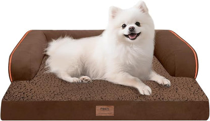 Small Dog Bed Orthopedic Washable Cat Bed Memory Foam Couch Sofa Comfy Pet Beds with Waterproof Removable Cover &amp; Non-Slip Bottom