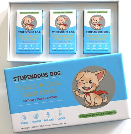 Breath Freshener Strip: Pet Dental Care Supplement for Clean Teeth, Fresh Breath, &amp; Healthy Mouth - Dog Bad Breath Treatment, Brushless Oral Care Toothpaste for Dogs &amp; Cats (30 Strips)