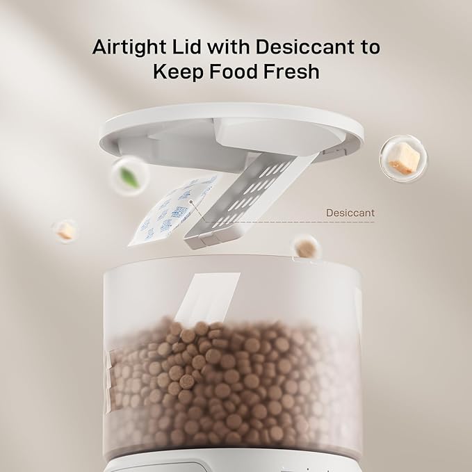Automatic Cat Feeder: 3L Auto Food Dispenser with Timed Feeding| 6 Meal Programmable&amp; 1-20 Portion Precise Control- Easy to Clean &amp; Setup for Cat Indoor| Desiccant Bag Keep Food Fresh