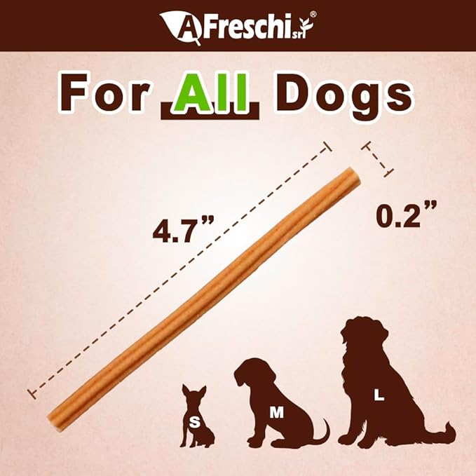 Afreschi Turkey β-Carotene Stick Dog Treats – 6 oz, USA-Sourced Trukey, All-Natural, Hypoallergenic, Low-Fat, Healthy &amp; Easily Digestible, Puppy &amp; Training Snack