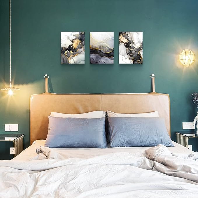 Boho Wall Decor - Abstract Ink Paintings, Framed Wall Art for Living Room, Bedroom &amp; Office - 20" X 28" - 3 Piece Set