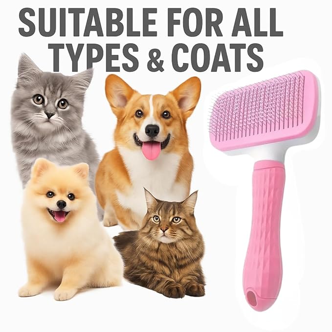 Namylya Cat Brush for Shedding &amp; Grooming – Slicker Brush for Dogs and Cats with Long Hair – Removes Tangles, Mats &amp; Loose Fur