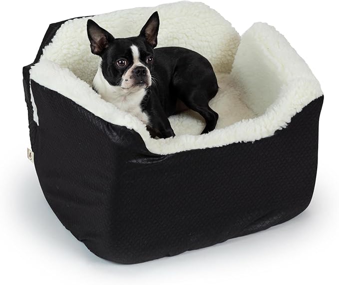 Snoozer Lookout I Car Seat - Dog Car Seats for Small Dogs, Puppy Booster Bed for Small &amp; Medium Sized Pets Up to 25 Lbs, Elevated, Washable - Medium, Black Diamond