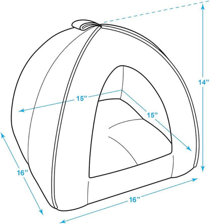 Pet Tent-Soft Bed for Dog and Cat by Best Pet Supplies - Gray Linen, 16" x 16" x H:14"