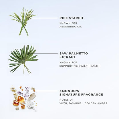 XMONDO Hair BOOST X Dry Shampoo, Zero Residue, Formulated with Saw Palmetto to Promote Scalp Care, Clinically Tested, Dermatologist Tested, Talc-free, Benzene-free, Free of aluminum starch, 5 oz