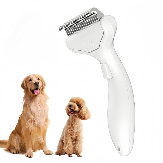 Undercoat Rake for Dogs &amp; Cats, Deshedding Brush for long haired pets,Dog Brush for Shedding with Release Button,Best Cat Undercoat Brush&amp;Deshedding Tool for Grooming