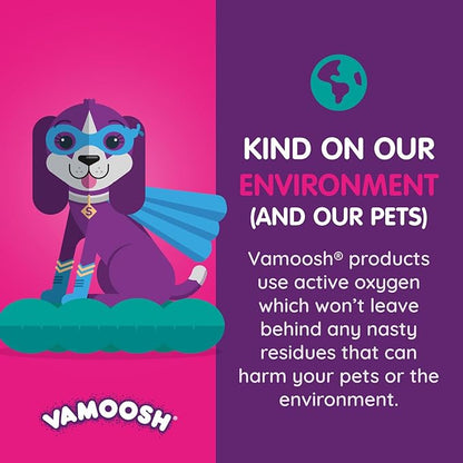 Vamoosh Pet Hair Dissolver | No Harmful Chemicals | Safe for Pets | Patented Pet Hair Dissolving Formula | Removes Odor | Dissolves Dog, Cat &amp; Animal Fur | Easy to Use | 3 Sachets (Pack of 2)