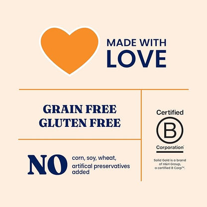 Solid Gold High Protein Dry Cat Food - Grain Free &amp; Gluten Free Chicken Cat Dry Food w/Probiotics for Gut Health &amp; Digestion - High Fiber &amp; Omega 3 - Low Carb Superfood Kibble for Cats All Ages -12LB