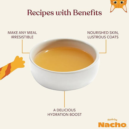 Made by Nacho Bone Broth Cat Food Topper for Hydration and Picky Eaters - Add Protein and Flavor to Your Dry Cat Food – Supports Optimal Nutrition, Digestion, Skin &amp; Coat 11 oz. (Pack of 4), Turkey