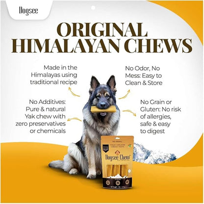 Dogsee Original Himalayan Yak Cheese Dog Chews XL - 6 Chews | Dog Treats Rawhide Free | Fight Plaque &amp; Tartar | All Natural Long Lasting | Odourless and Great for Cleaning Teeth