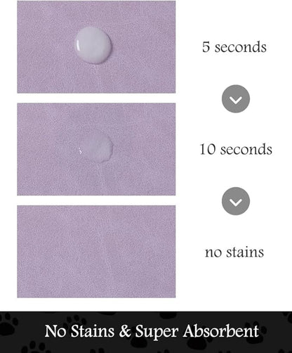 Pet Feeding Mat-Absorbent Dog Mat for Food and Water Bowl-No Stains Quick Dry Water Dispenser Mat-Dog Accessories Pet Supplies-Bowl for Messy Drinkers（Purple,17"x28"
