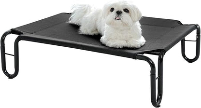 pettycare Elevated Dog Bed Cot, Raised for Large Dogs, No Screws, Stable Frame &amp; Durable Supportive Teslin Recyclable Mesh, Breathable, Indoor &amp;Outdoor Pet Beds, Fits up to 35 lbs, 28x22x8 &