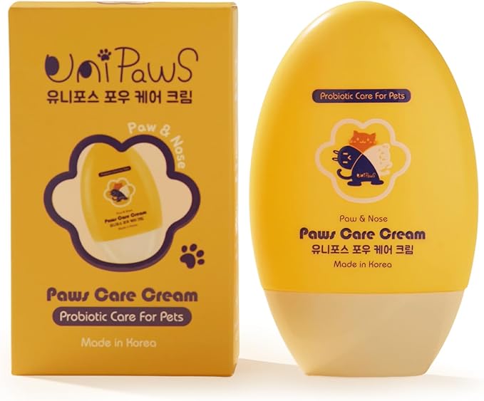 UNIPAWS Probiotic Moisturizing Cream for Dogs &amp; Cats – Organic &amp; Lick-Safe Relief for Dry, Cracked, Itchy Paws, Noses, Elbows &amp; Ears – Skin-Care, Non-Greasy Formula, Made in Korea, 2.1 oz / 60g