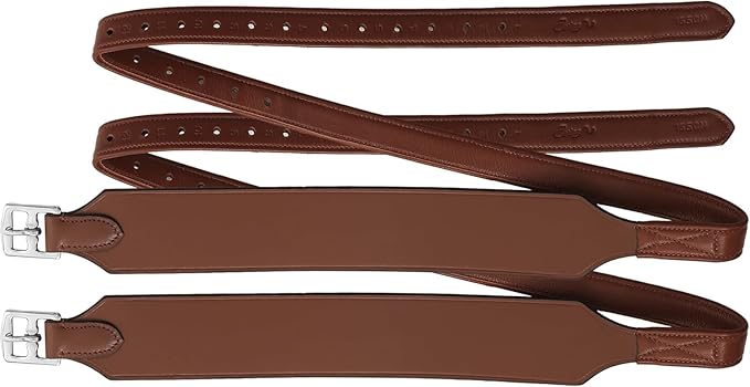 Exion Wide Stability Stirrup Leathers for English Saddles | Premium Cowhide Leather | Enhanced Leg Stability &amp; Comfort | Sizes: 48" to 62"
