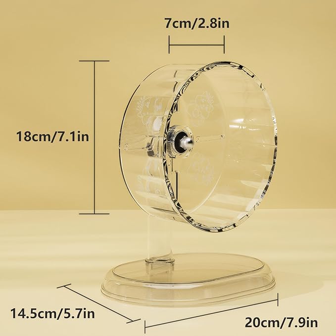 Silent Hamster Wheel – 7 Inch Syrian Hamster Running Wheel, Anti-Skid &amp; Height Adjustable, Easy to Clean (7.1inch)