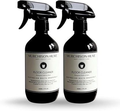 Murchison-Hume Natural Floor Cleaner Spray – Pet-Friendly, Non-Toxic, Plant-Based Formula for Hardwood, Tile &amp; Laminate – Streak-Free Shine, Australian White Grapefruit – 17oz Bottle (2 Pack)