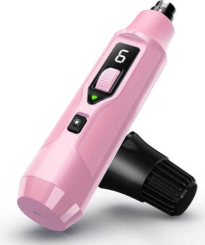 YABIFE 7-Speed Pet Nail Grinder with Light – Heavy Duty, Whisper Quiet Nail Trimmer for Dogs, Cats, Birds &amp; Small Animals – Single-Handed Operation