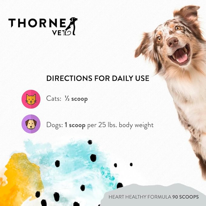 ThorneVET Heart Health Formula – Cardiovascular Support for Dogs &amp; Cats, 90 Scoops