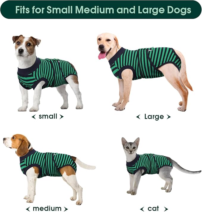 Kuoser Recovery Suit for Dogs Cats After Surgery, Professional Pet Recovery Shirt Dog Abdominal Wounds Bandages, Substitute E-Collar &amp; Cone,Prevent Licking Dog Onesies Pet Surgery Recovery Suit
