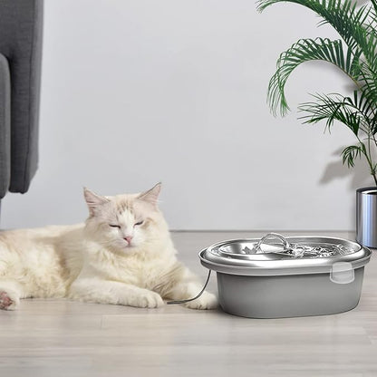 Cat Water Fountain Filters, Compatible with Stainless Steel Pet Fountain Replacement Filters for Cat Fountain (4 Filters&amp; 4 Sponges)