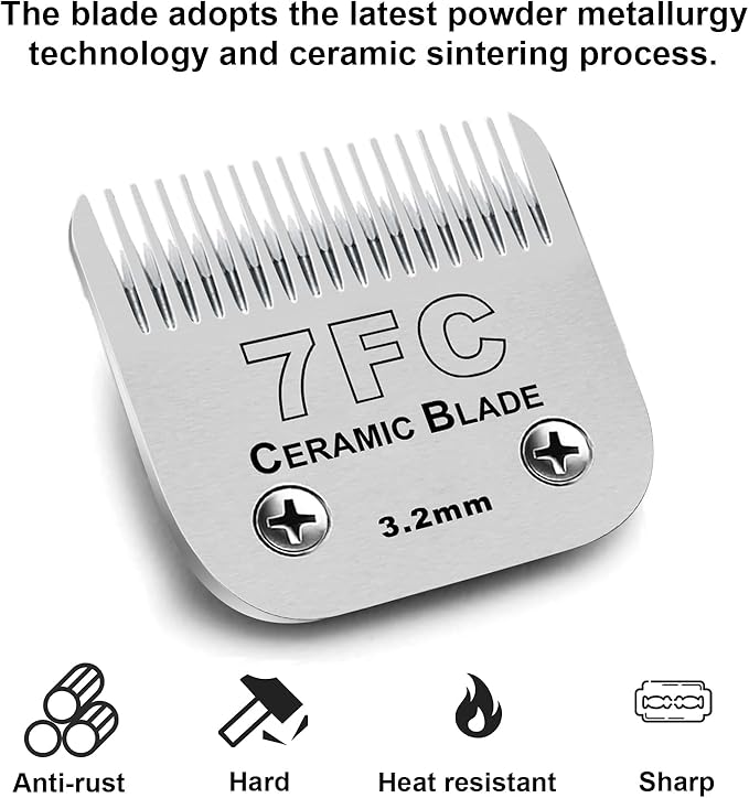 4PACK Dog Grooming Clipper Replacement Blades Compatible with Andis Pet Clipper/Oster A5/Wahl KM Series Dog Clipper,Ceramic Blade &amp; Stainless Steel Blade (