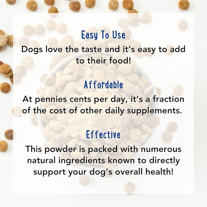 iHeartDogs 24-in-1 Adult Dog Multivitamin Daily+ Total Health Support Powder with Probiotics, Omega-3, Glucosamine, Mushrooms &amp; Bone Broth - 60 Servings