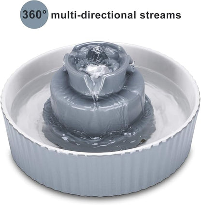 Ceramic Cat Water Fountain, 2.1L/71oz Cupcake Pet Water Fountain for Dog and Cat Indoor, 2 Ultra Quiet Pumps &amp; 3 Carbon Filters