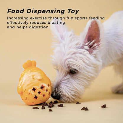 MewaJump Treat Dispenser Dog Toy Puzzle Rubber Chew Toys Treat Food Dispensing Toys for Teeth Cleaning Ball Interactive Enrichment Toys for Puppy, Small, Medium, Large Breeds - Not for Heavy Chewer